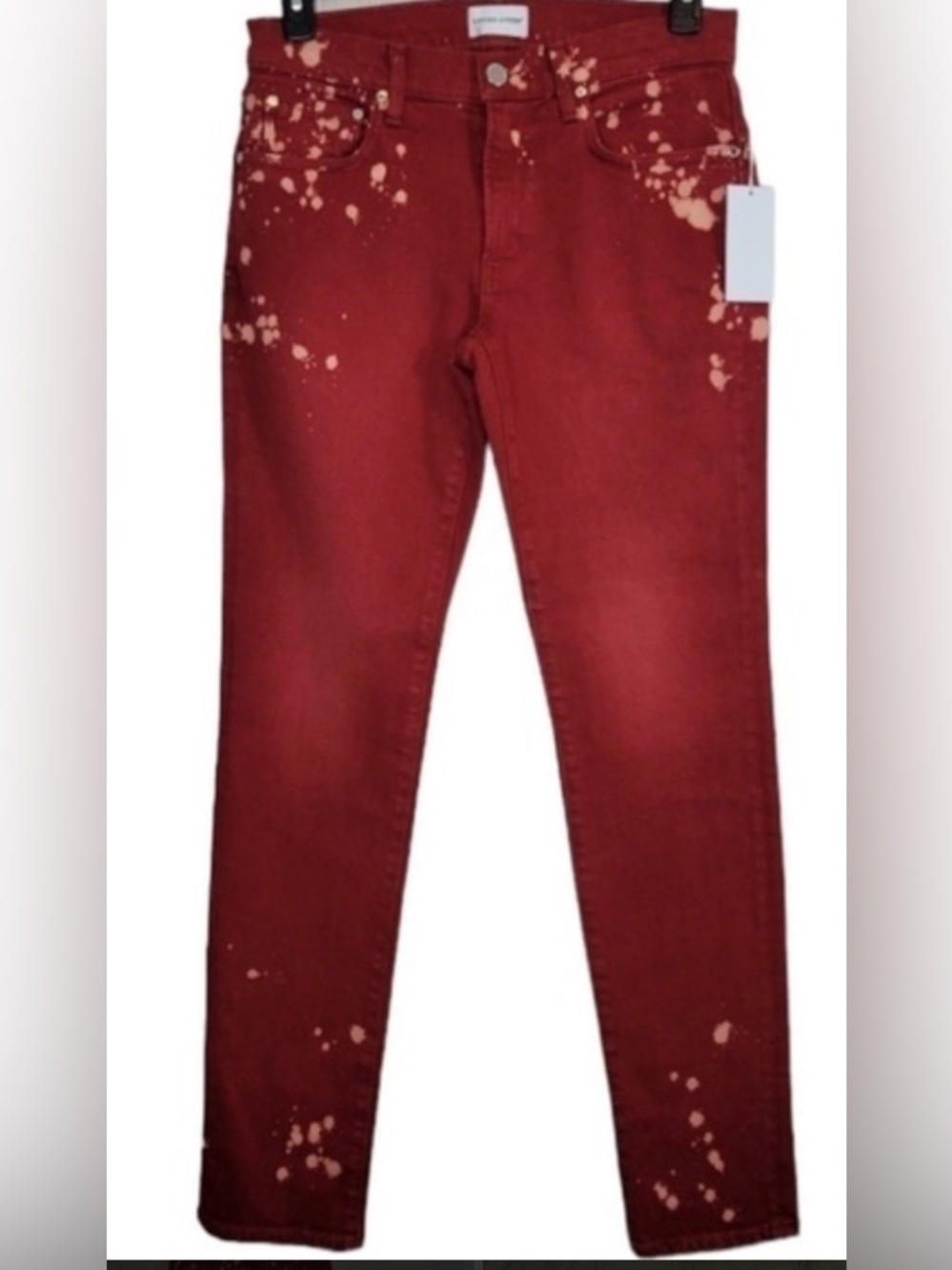 NWT Cotton Citizen Red High-Rise Denim Burst of Color Jeans